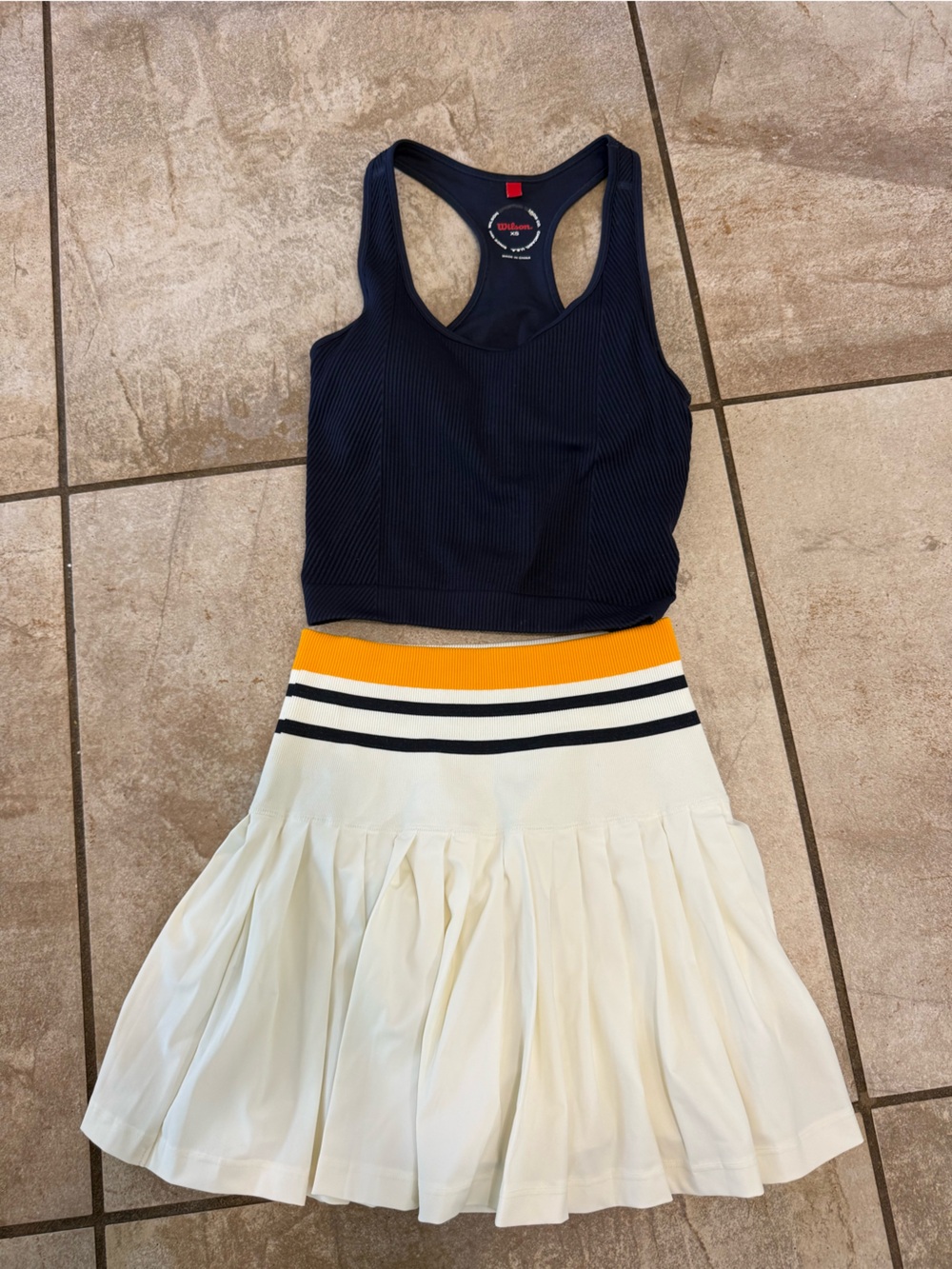 Wilson Midtown Tennis Skirt with Navy Tank Top